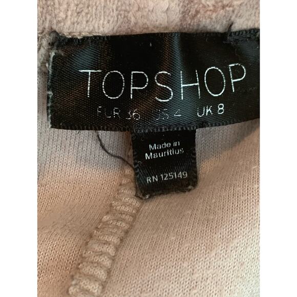 Topshop beige velour pull on short size 4 - Picture 3 of 6